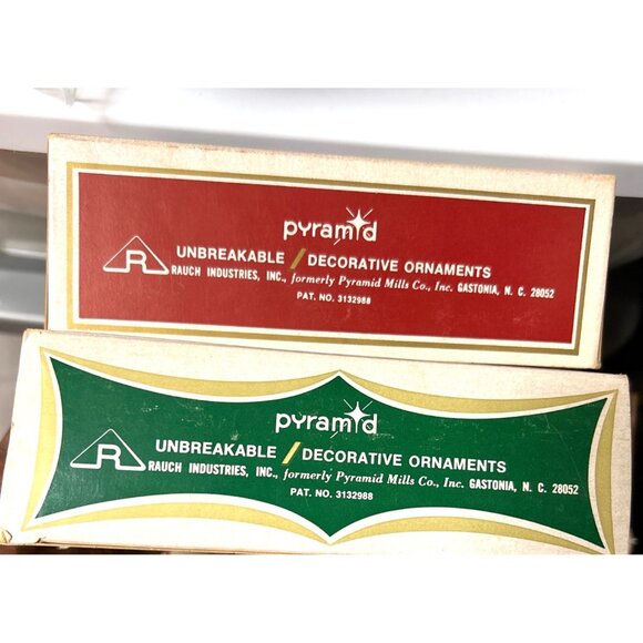Vintage Pyramid Unbreakable Decorative Ornaments 4 Pack Rauch Industries USA - Picture 4 of 6